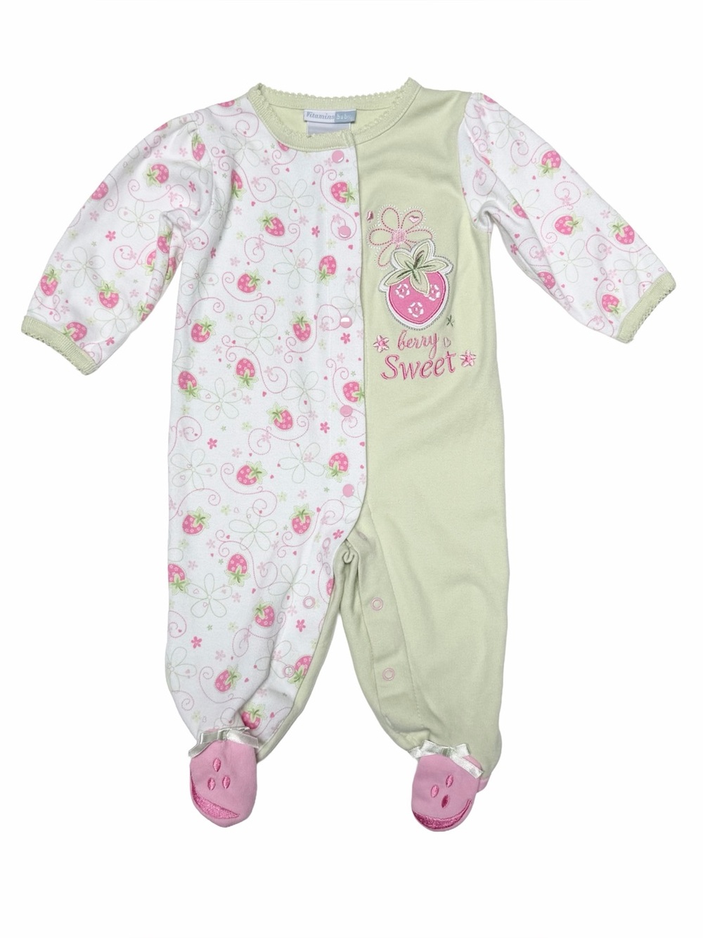 Vitamins Baby Berry Sweet Sleeper Footed Pajamas 6M